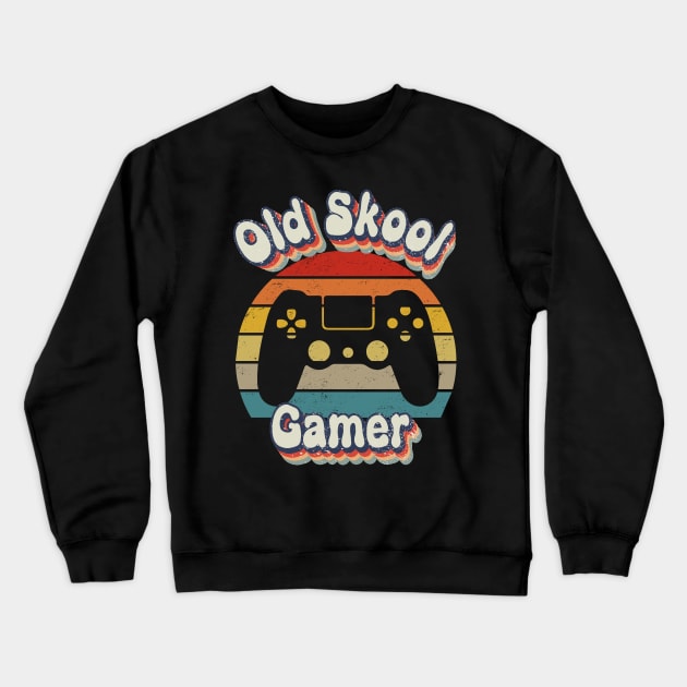 Old Skool Vintage Gamer Shirt Crewneck Sweatshirt by Silly Pup Creations